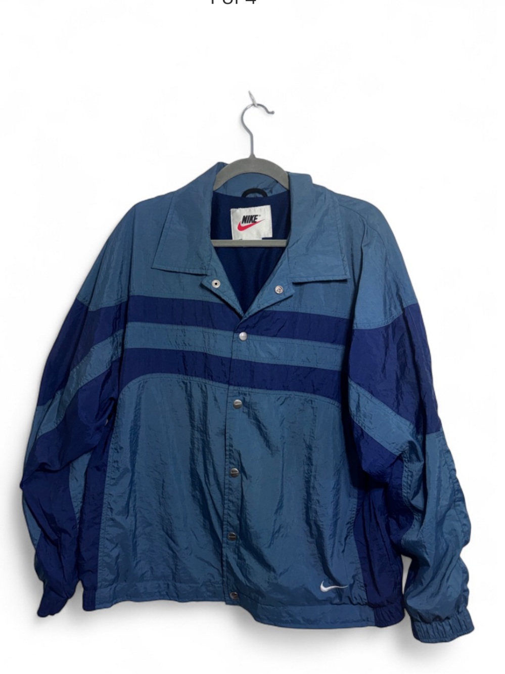 VINTAGE 1990s Nike blue colorblock nylon coach jacket